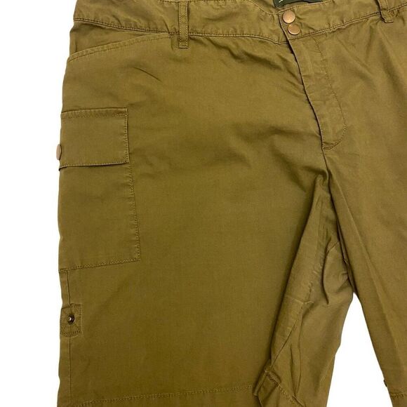 Eddie‎ Bauer Army Green Cargo Trail Flat Front Shorts Size 18 - Picture 6 of 16